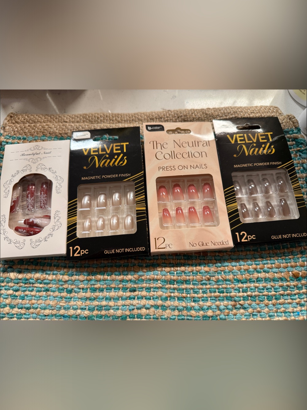 Press-On Nails - Assorted Pink and Nude 4 sets.  Will seperate.  Pls read $14 ea
